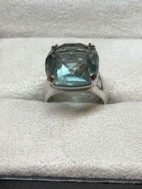Swarovski Blue Gema Emerald-Cut Crystal Ring